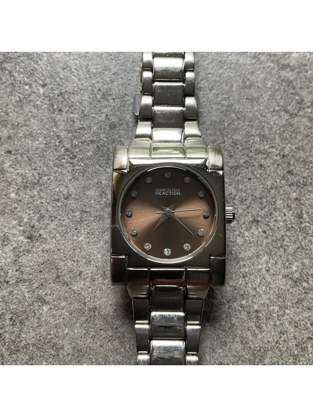 Kenneth Cole Tank Style Womens Watch 23mm Stainless Steel Case And Band A12